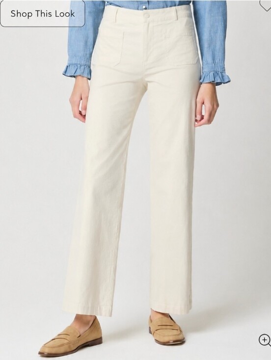 J. Crew Pants - NWT J.Crew Lizzie wide-leg pant Linen Cotton Blend Size 28 Natural Color $118